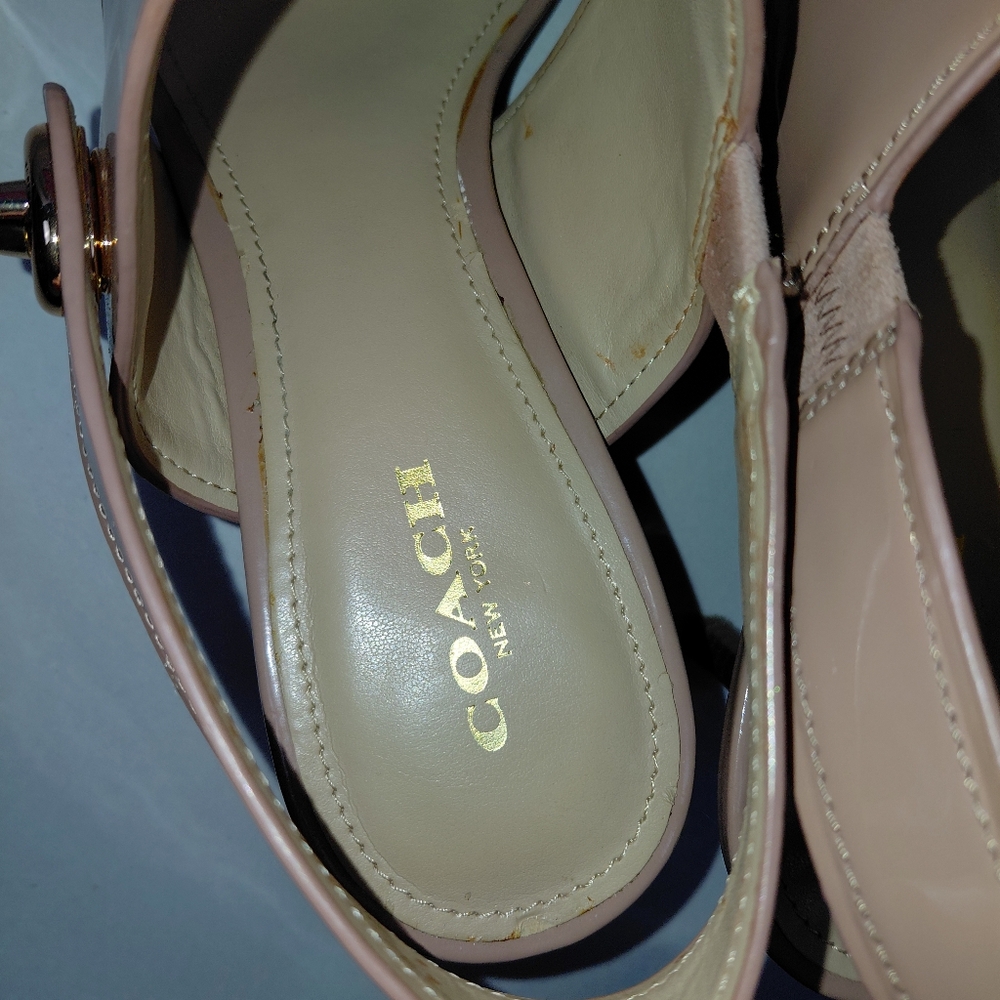 Coach Marla Patent Slingbacks Nude Gold Women's Size 8.5 - Picture 12 of 16